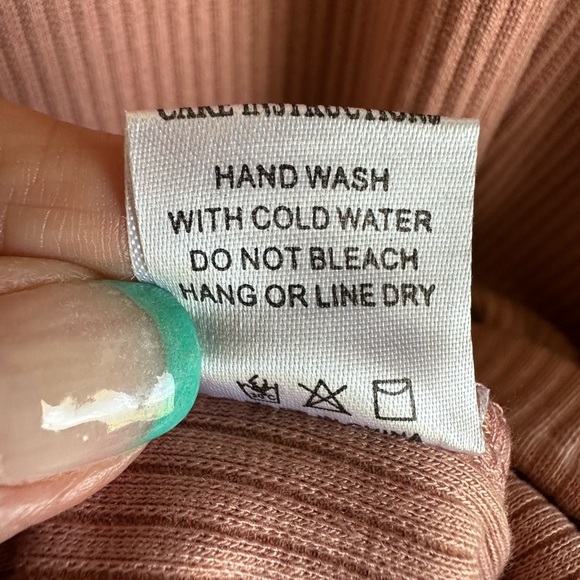 NWT Grace + Emma Mauve/Light Pink Mesh Sleeve Ribbed Top Long Sleeve Medium - Picture 9 of 9